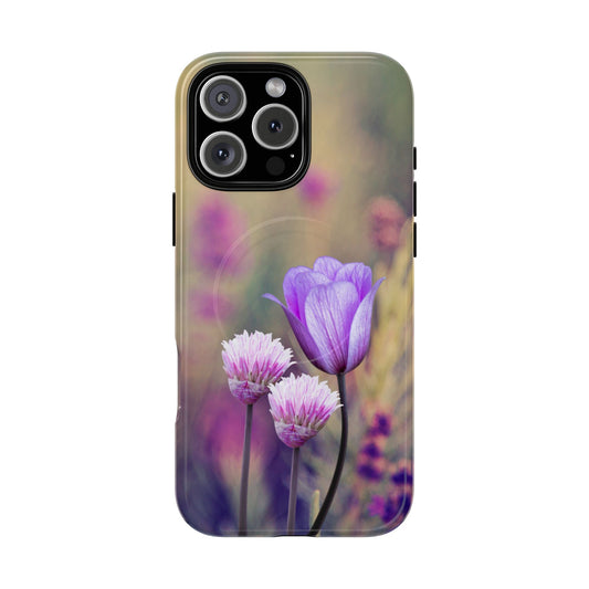 Tough Magnetic Phone Case - Elegant Flower Design for Protection