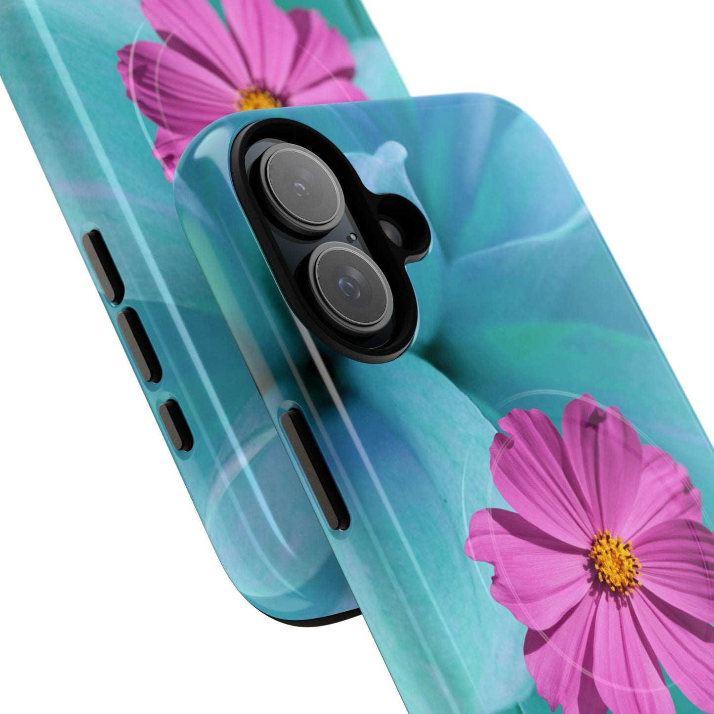 Tough Magnetic Phone Case - Vibrant Pink Flower Design