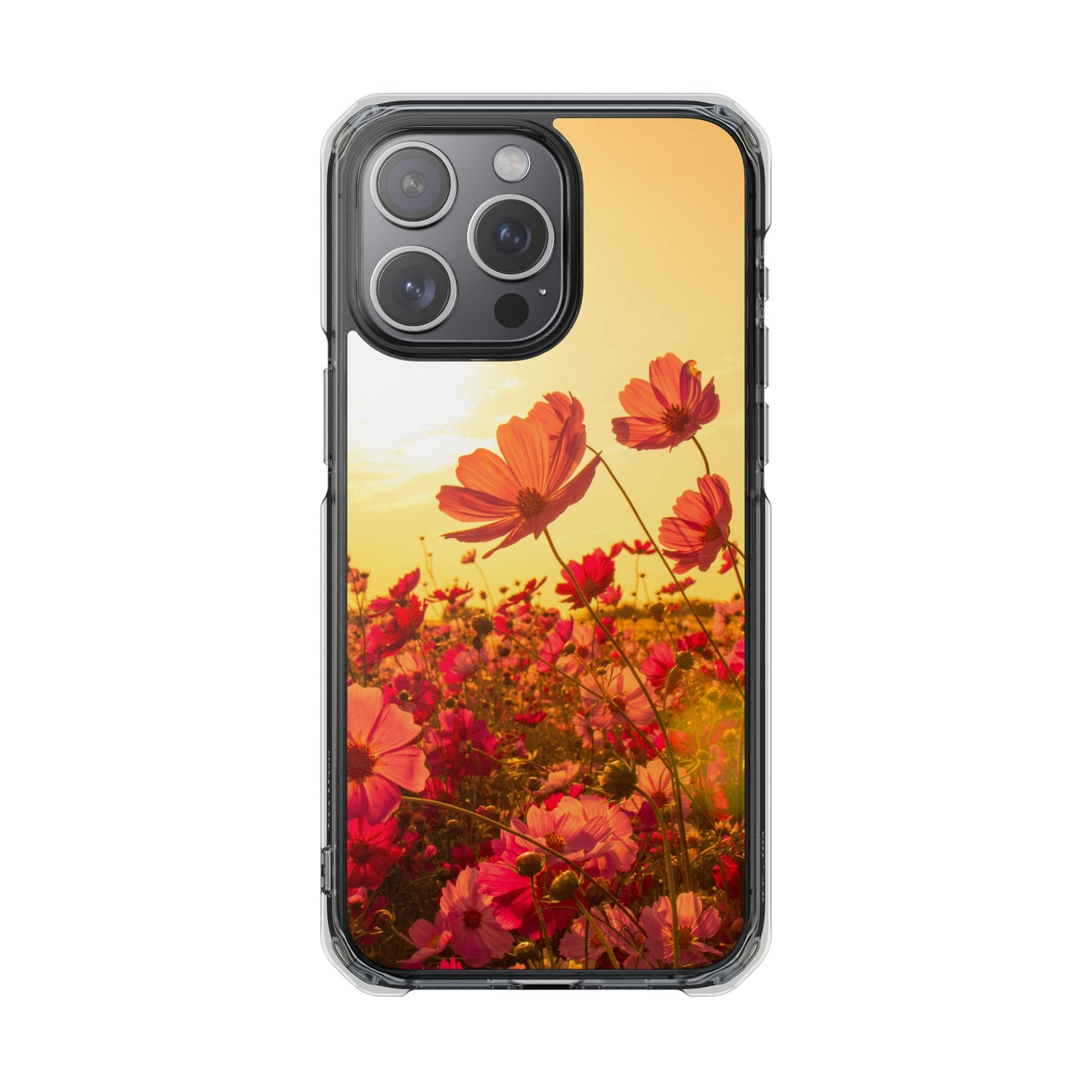 Magnetic Clear Impact Case - Summer Sunset Flowers