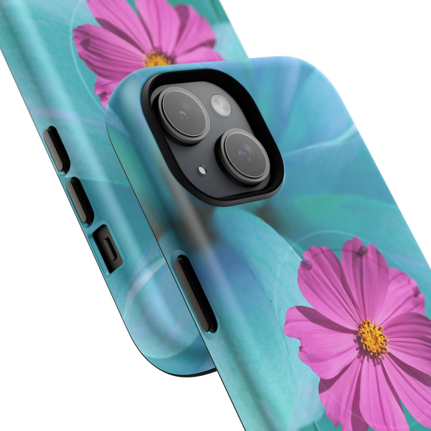 Tough Magnetic Phone Case - Vibrant Pink Flower Design