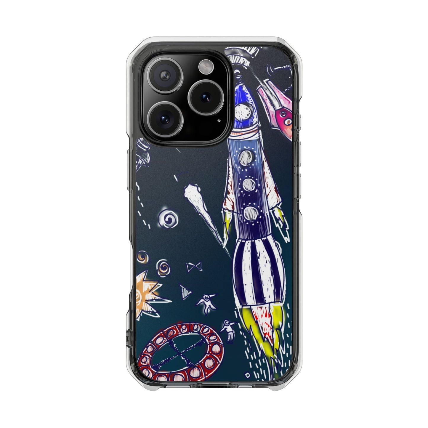 Magnetic Clear Impact Case- Space