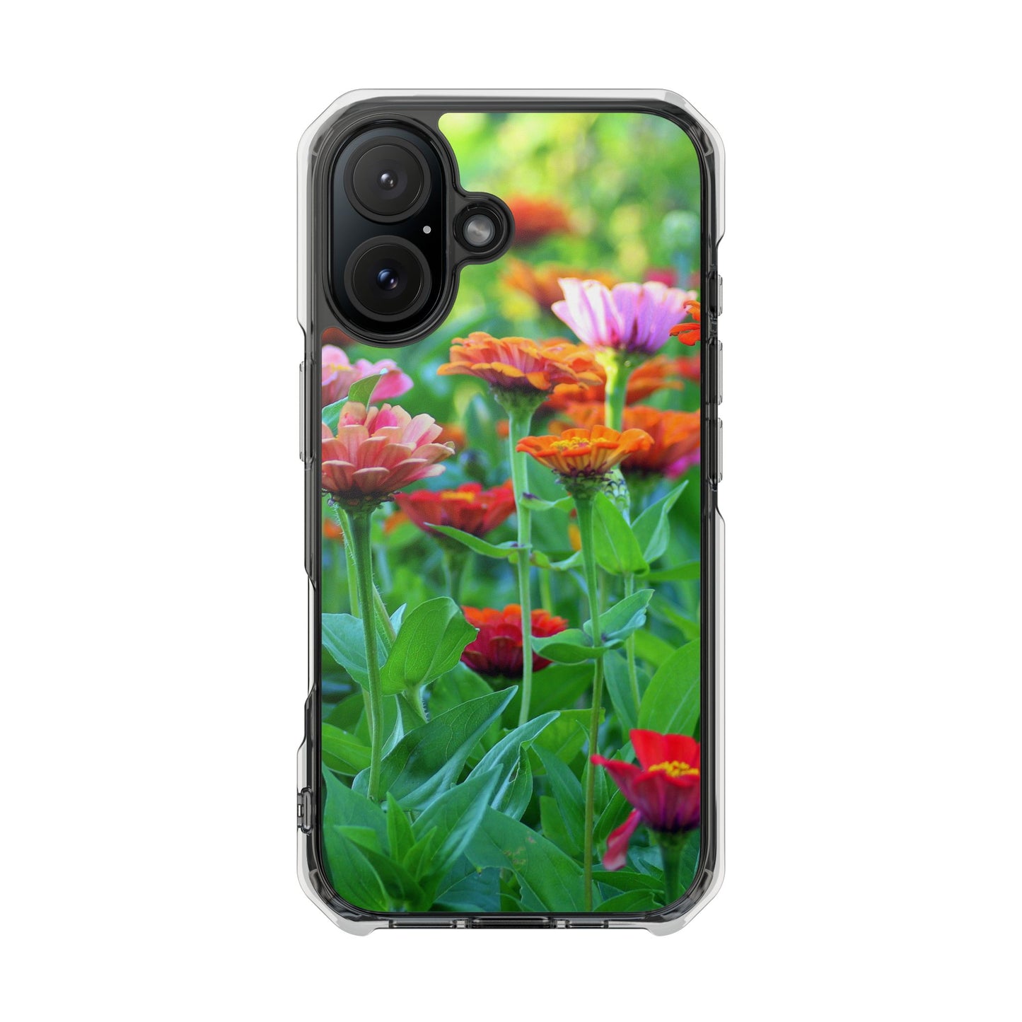 Magnetic Clear Impact Case - Vibrant Flowers and Summer Grass