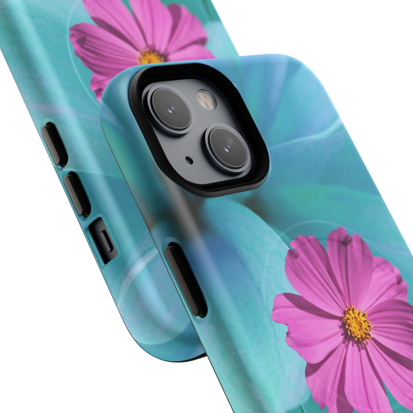 Tough Magnetic Phone Case - Vibrant Pink Flower Design