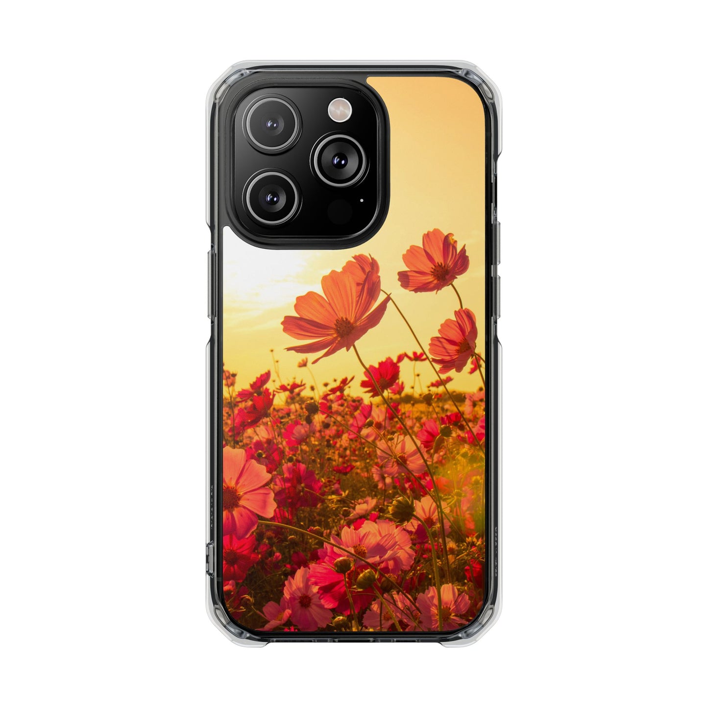 Magnetic Clear Impact Case - Summer Sunset Flowers