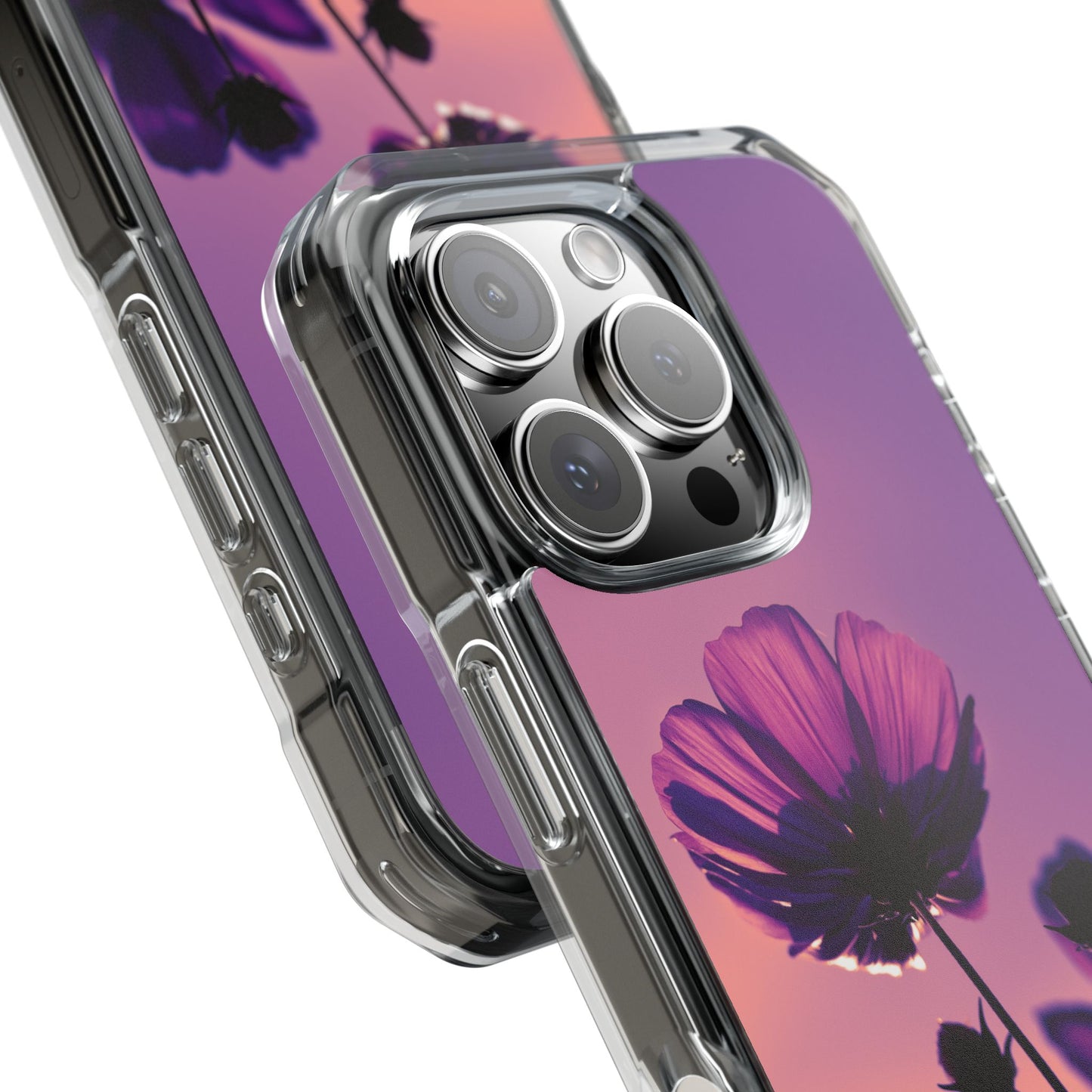 Magnet Clear Impact Case - Flower on a Summer Sky Design