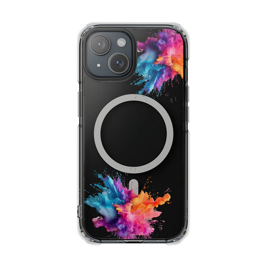Magnetic Clear Impact Case - Abstract Colour Explosion
