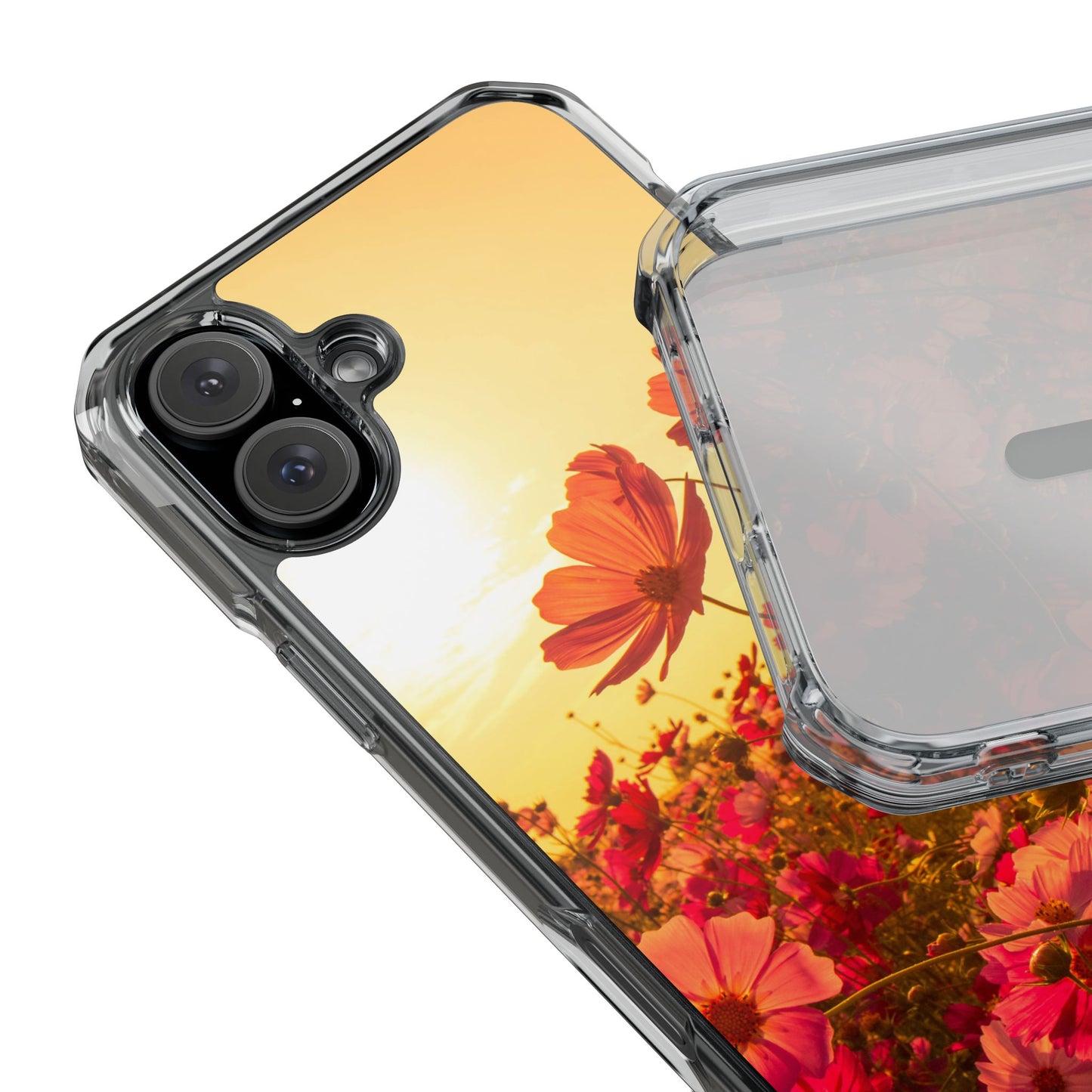 Magnetic Clear Impact Case - Summer Sunset Flowers