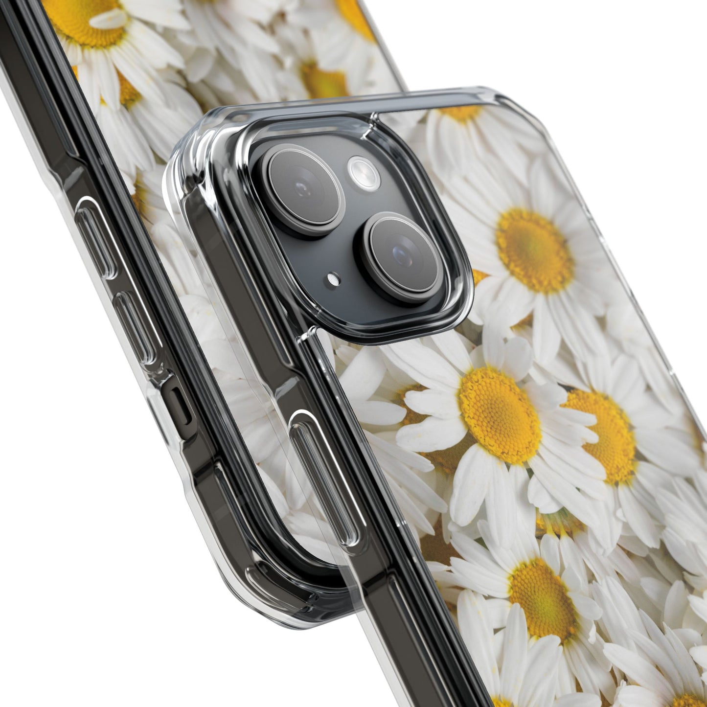 Magnetic Clear Impact Case- Daisy design