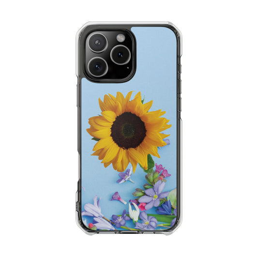 Magnet Clear Impact Case - Floristic Sunflower Design