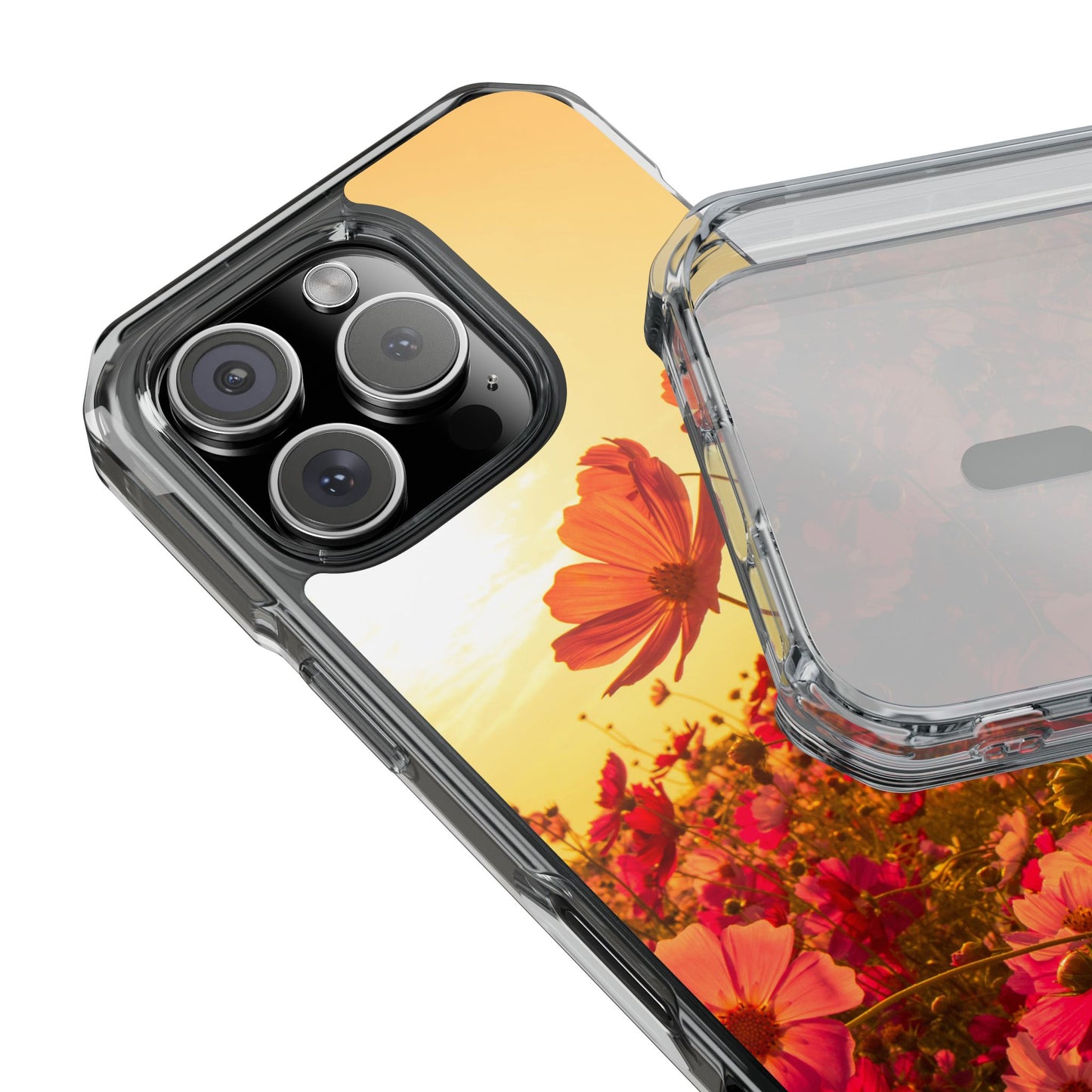 Magnetic Clear Impact Case - Summer Sunset Flowers