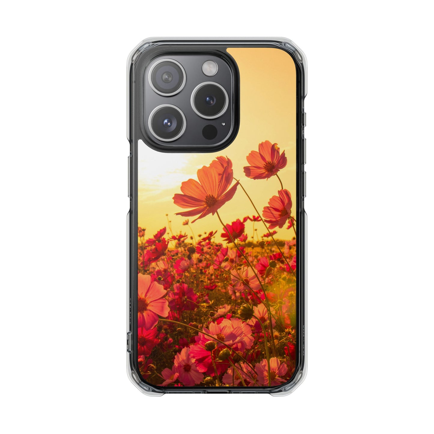 Magnetic Clear Impact Case - Summer Sunset Flowers