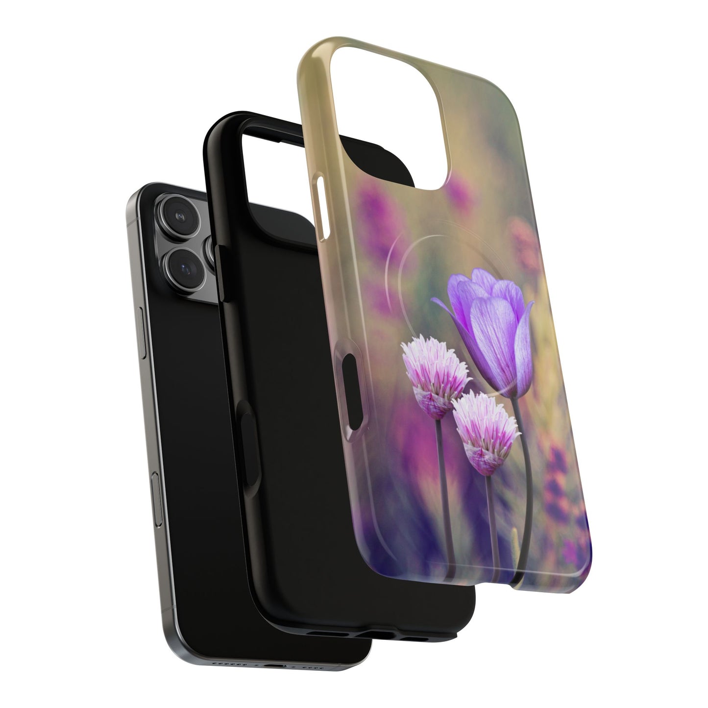 Tough Magnetic Phone Case - Elegant Flower Design for Protection