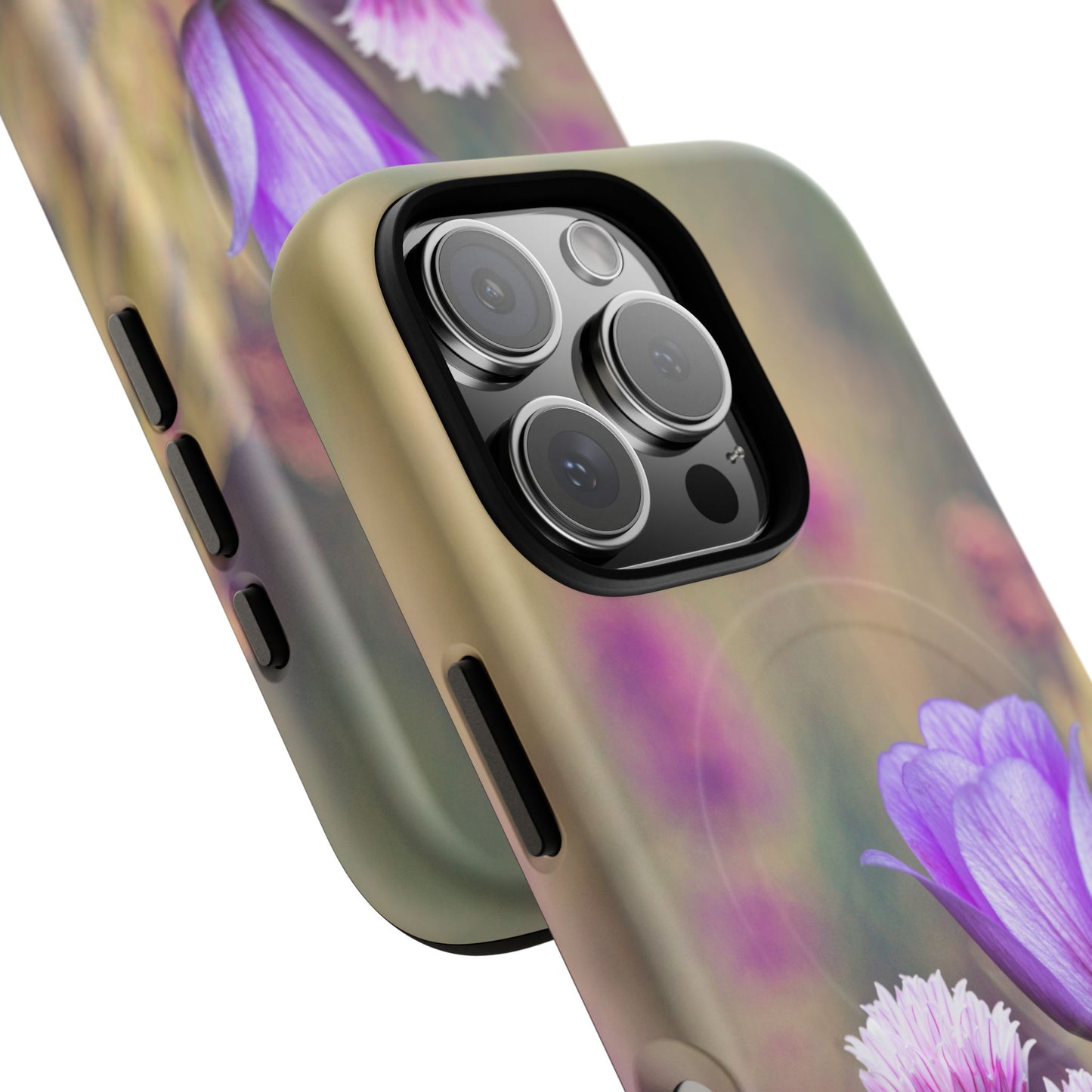 Tough Magnetic Phone Case - Elegant Flower Design for Protection