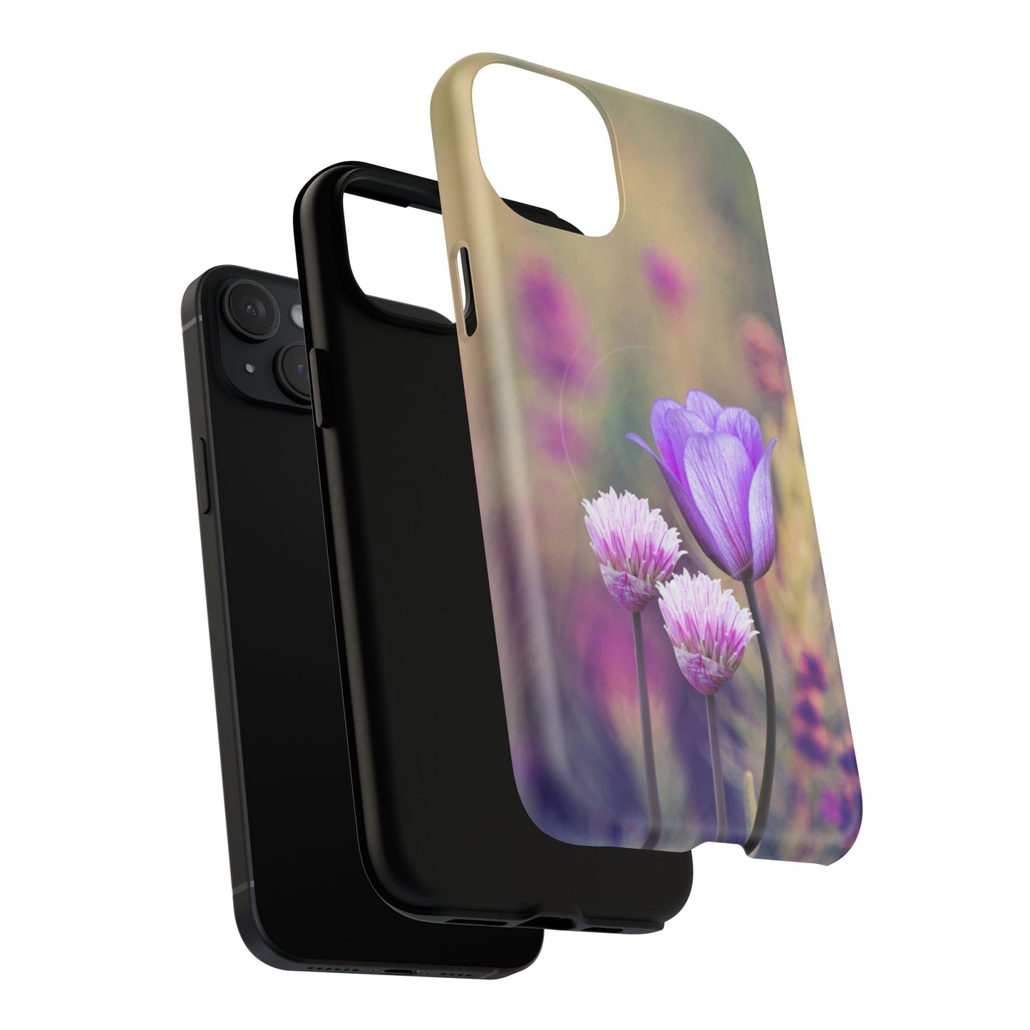 Tough Magnetic Phone Case - Elegant Flower Design for Protection