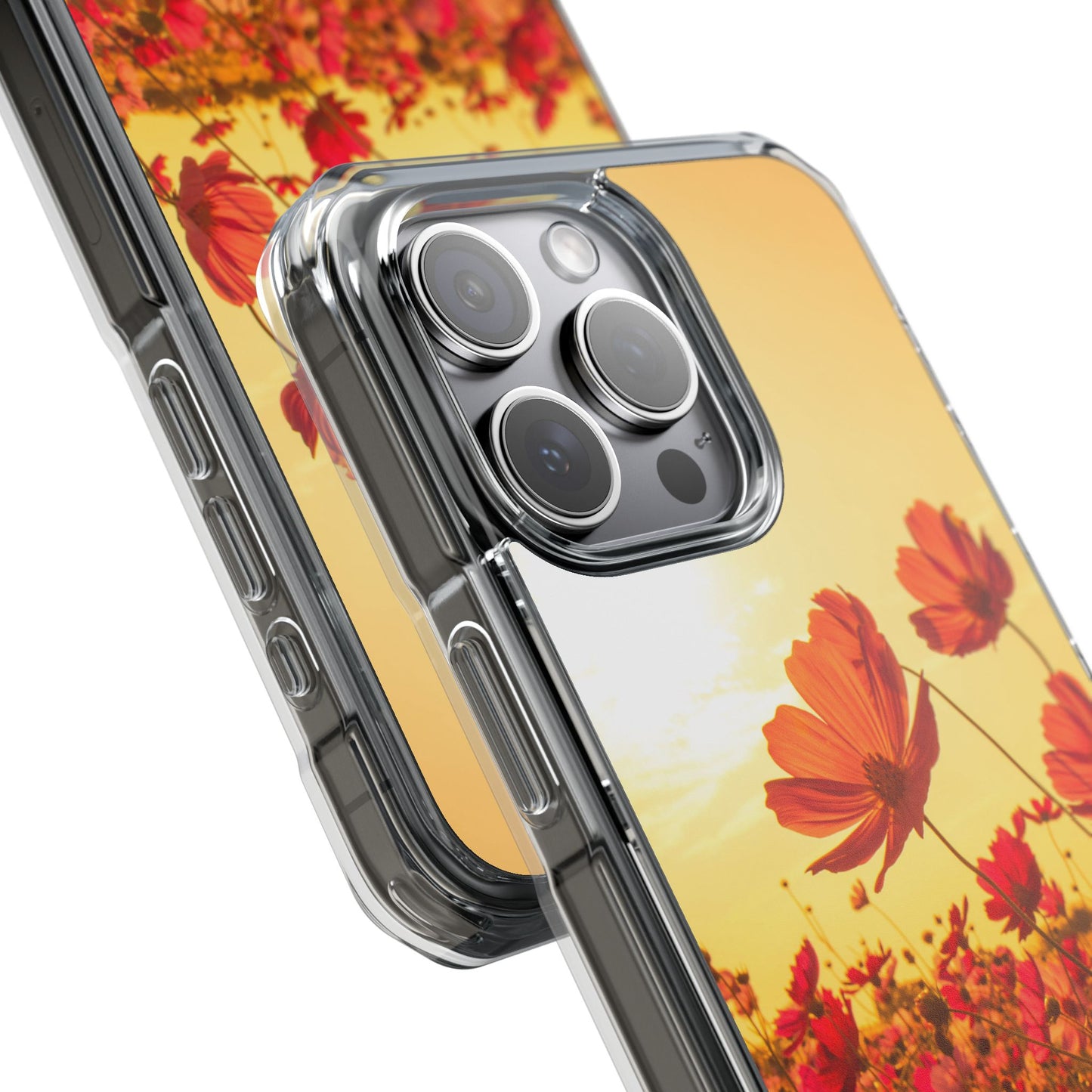 Magnetic Clear Impact Case - Summer Sunset Flowers