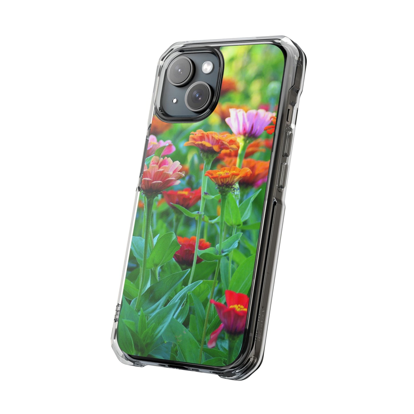 Magnetic Clear Impact Case - Vibrant Flowers and Summer Grass