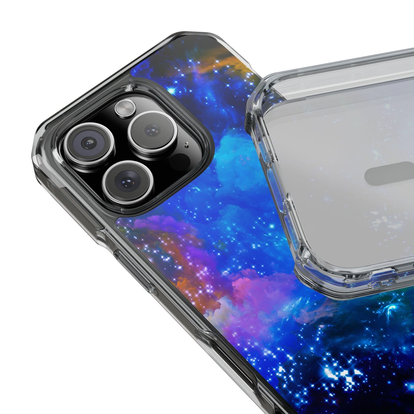 Magnetic Clear Impact Case- Galaxy Themed