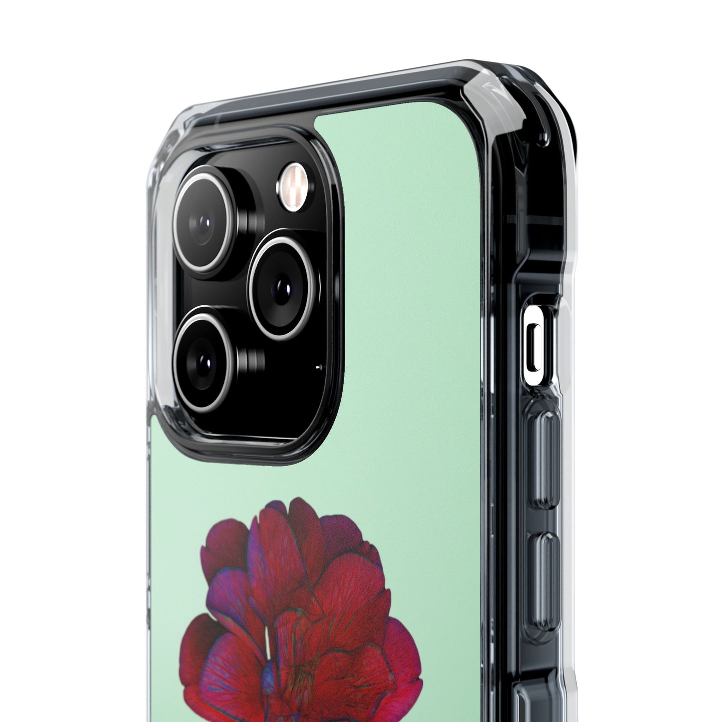 Magnetic Clear Impact Case - Red Beautiful Flower Design