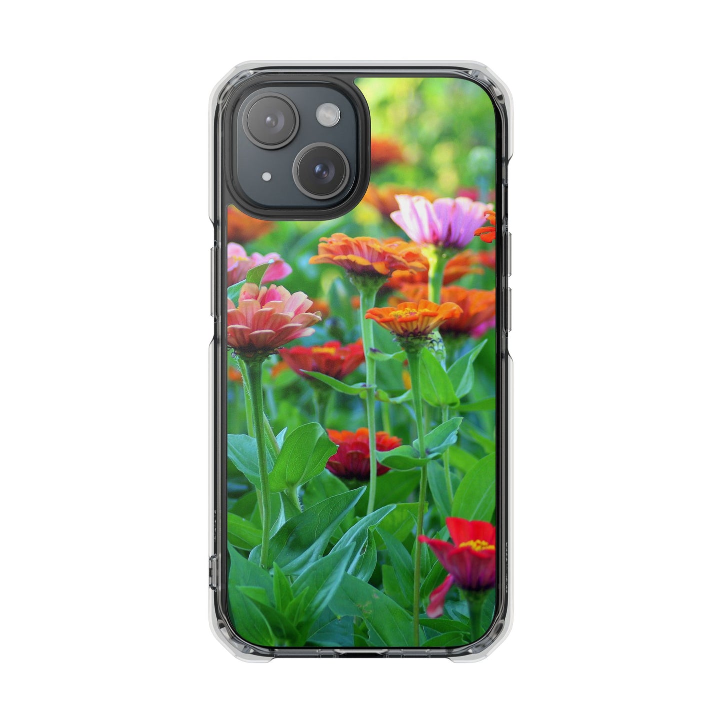 Magnetic Clear Impact Case - Vibrant Flowers and Summer Grass