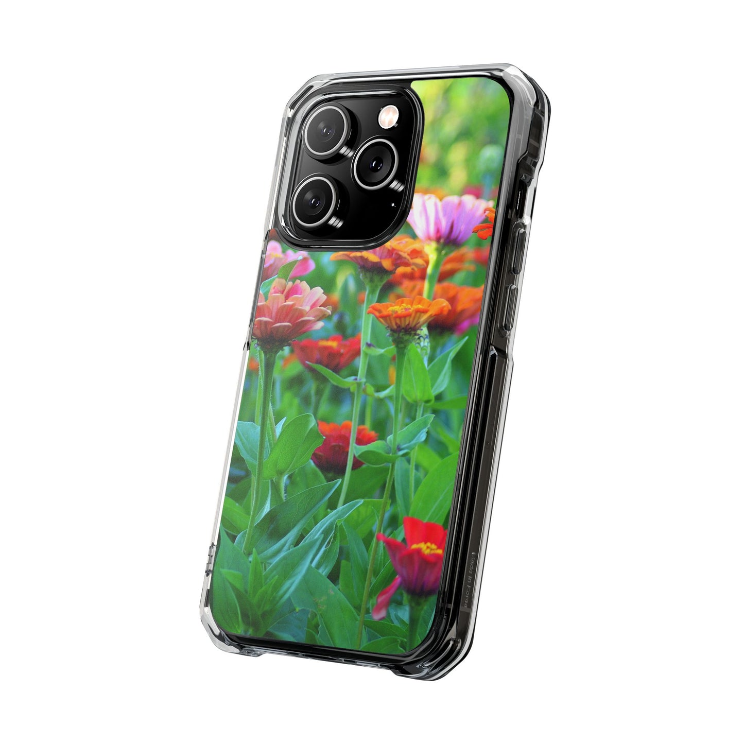 Magnetic Clear Impact Case - Vibrant Flowers and Summer Grass