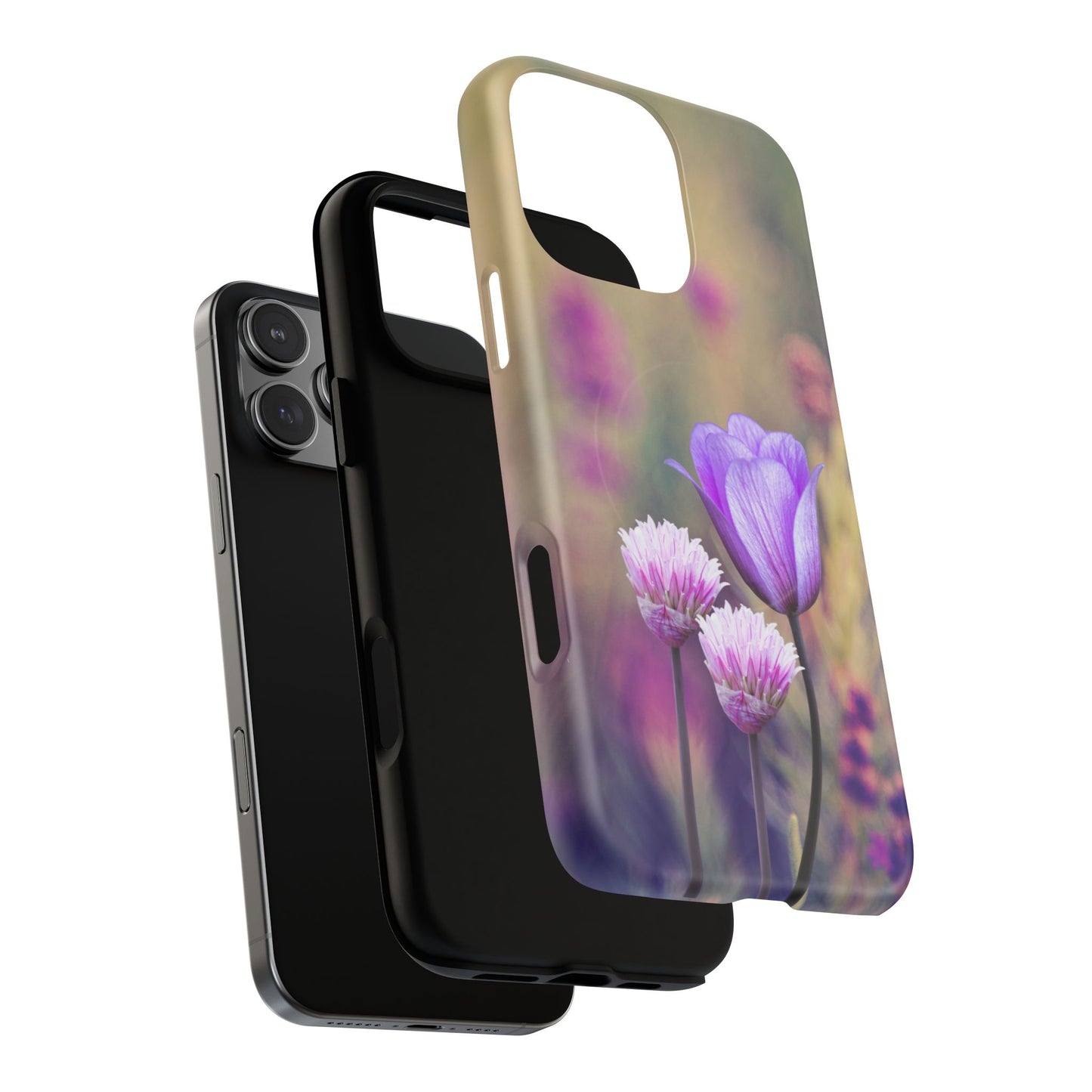 Tough Magnetic Phone Case - Elegant Flower Design for Protection