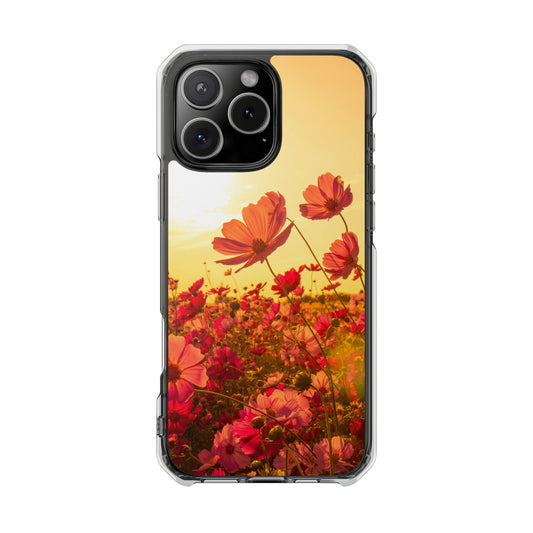 Magnetic Clear Impact Case - Summer Sunset Flowers