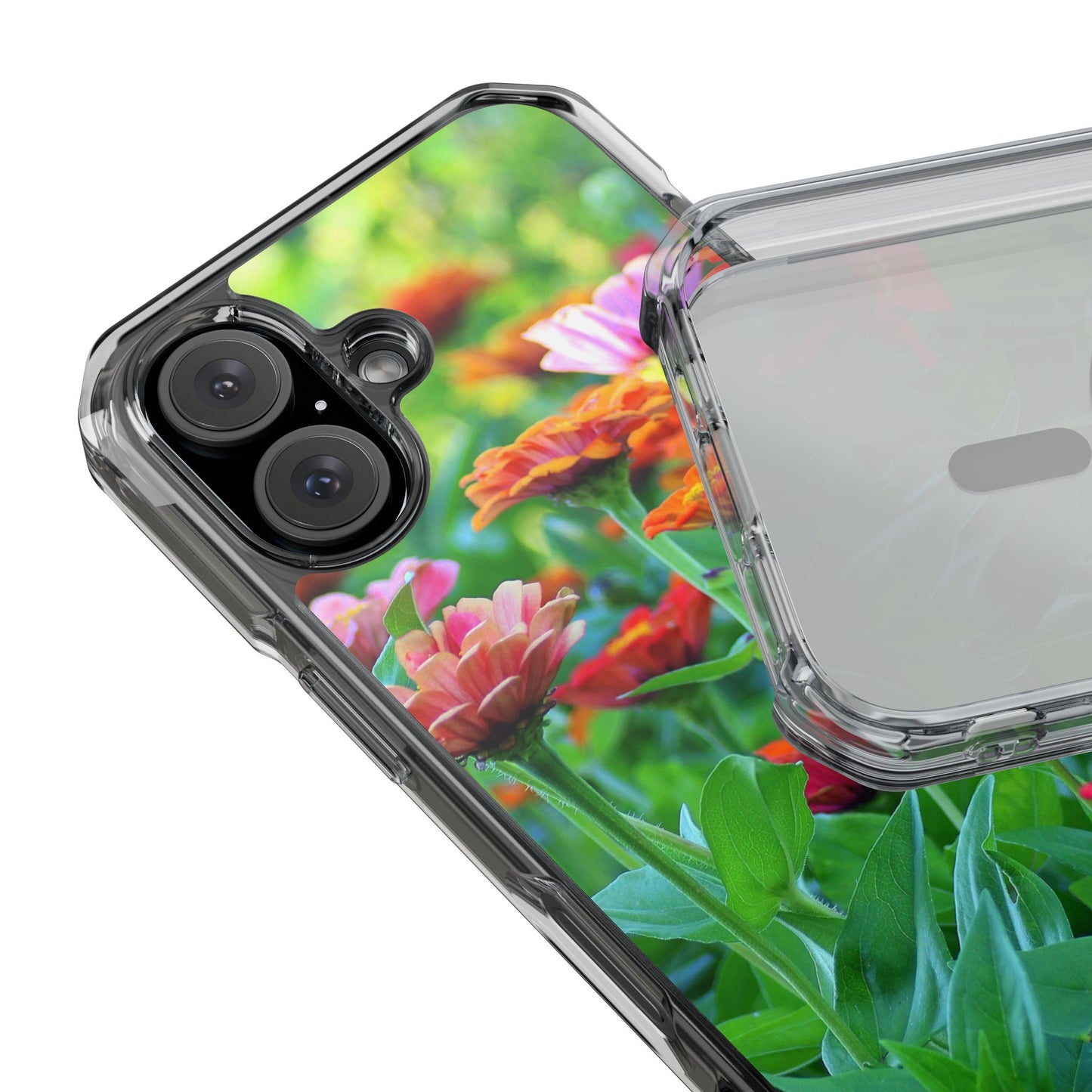 Magnetic Clear Impact Case - Vibrant Flowers and Summer Grass