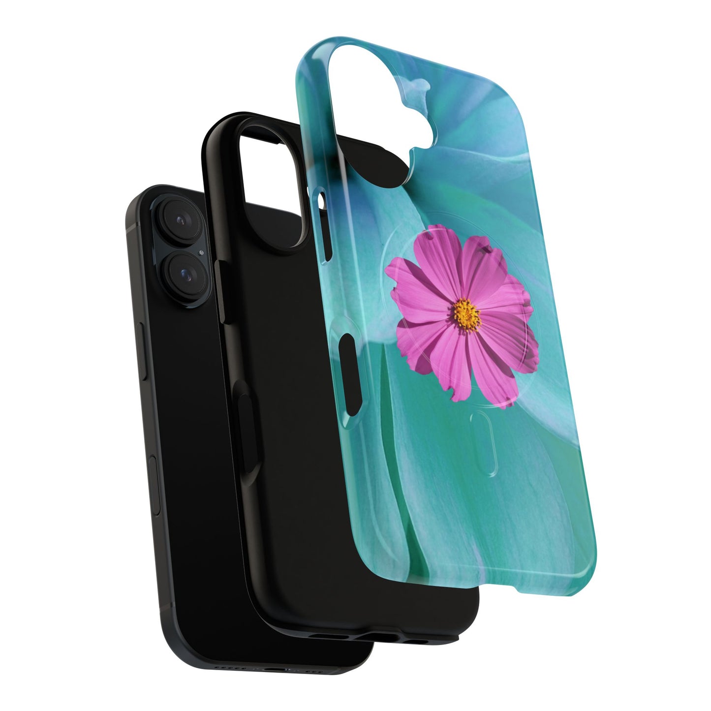 Tough Magnetic Phone Case - Vibrant Pink Flower Design