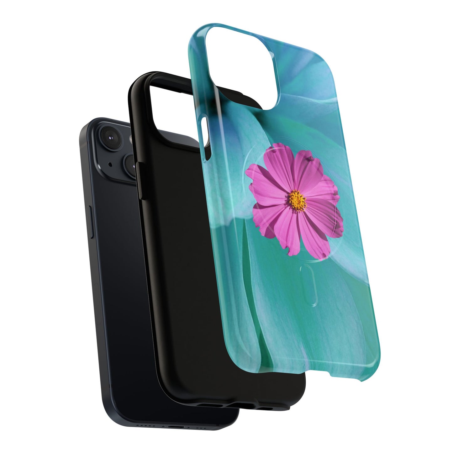 Tough Magnetic Phone Case - Vibrant Pink Flower Design