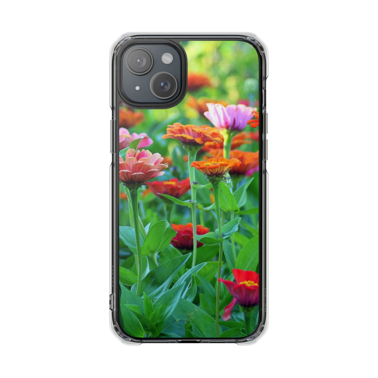 Magnetic Clear Impact Case - Vibrant Flowers and Summer Grass