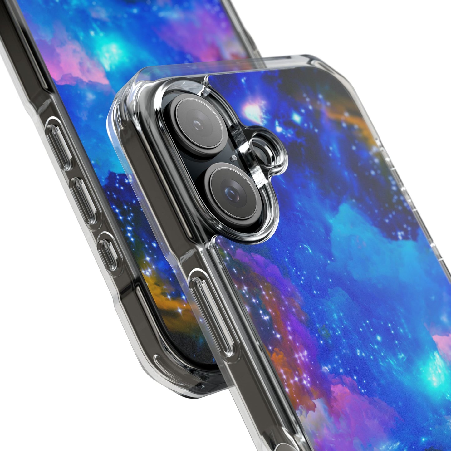 Magnetic Clear Impact Case- Galaxy Themed