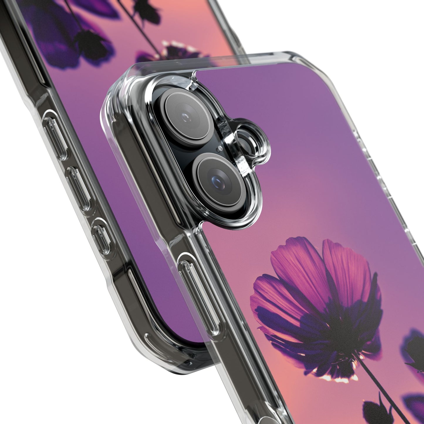 Magnet Clear Impact Case - Flower on a Summer Sky Design