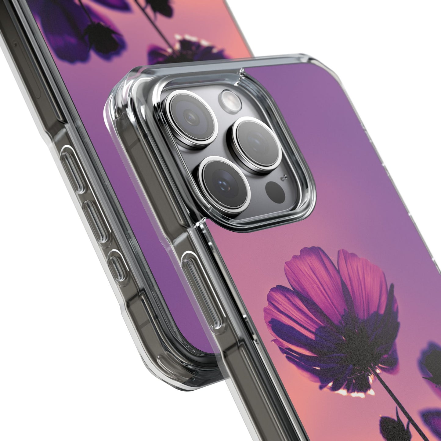 Magnet Clear Impact Case - Flower on a Summer Sky Design