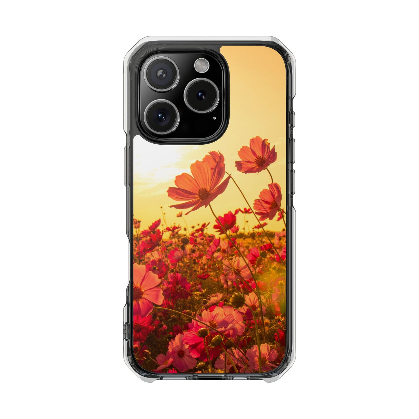 Magnetic Clear Impact Case - Summer Sunset Flowers