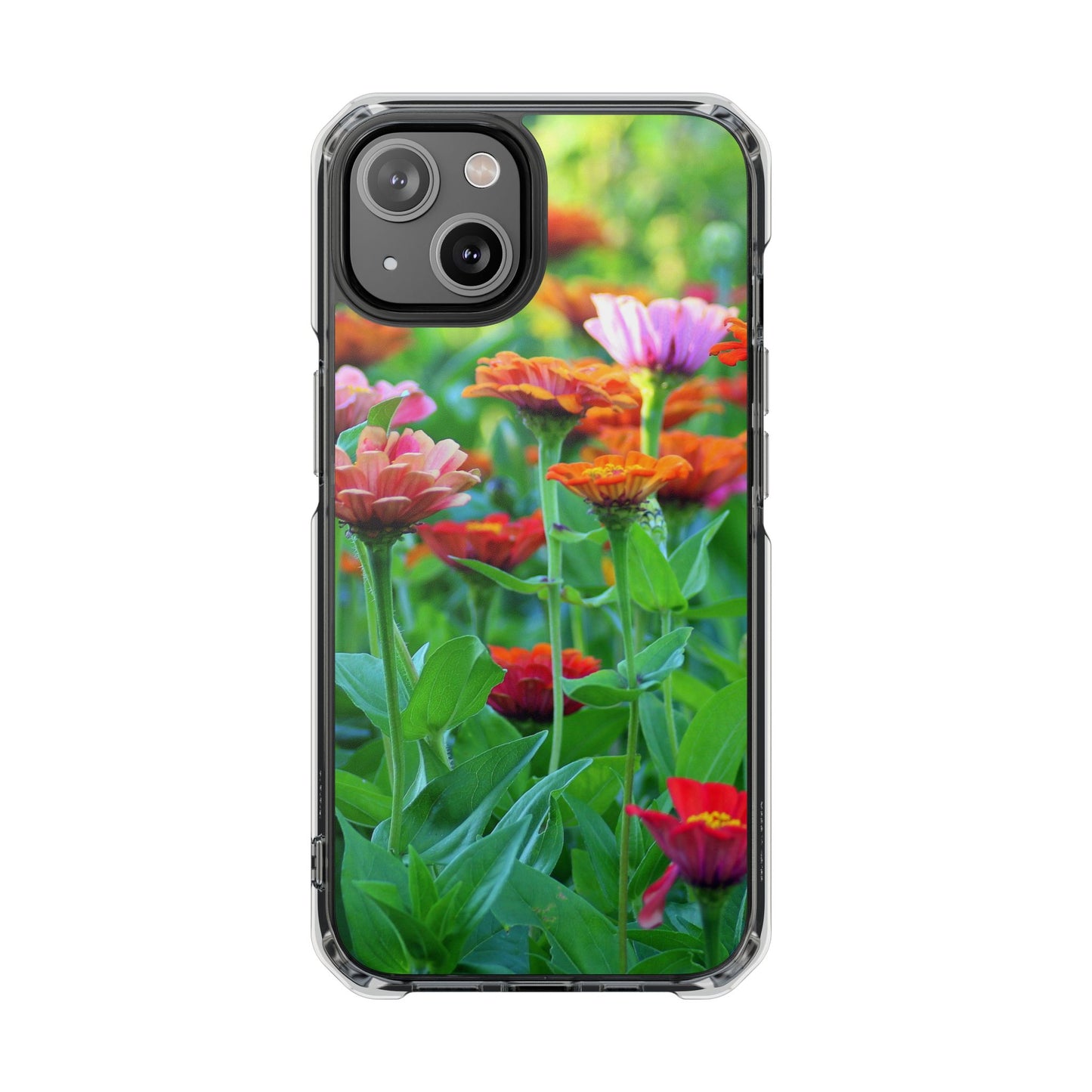 Magnetic Clear Impact Case - Vibrant Flowers and Summer Grass