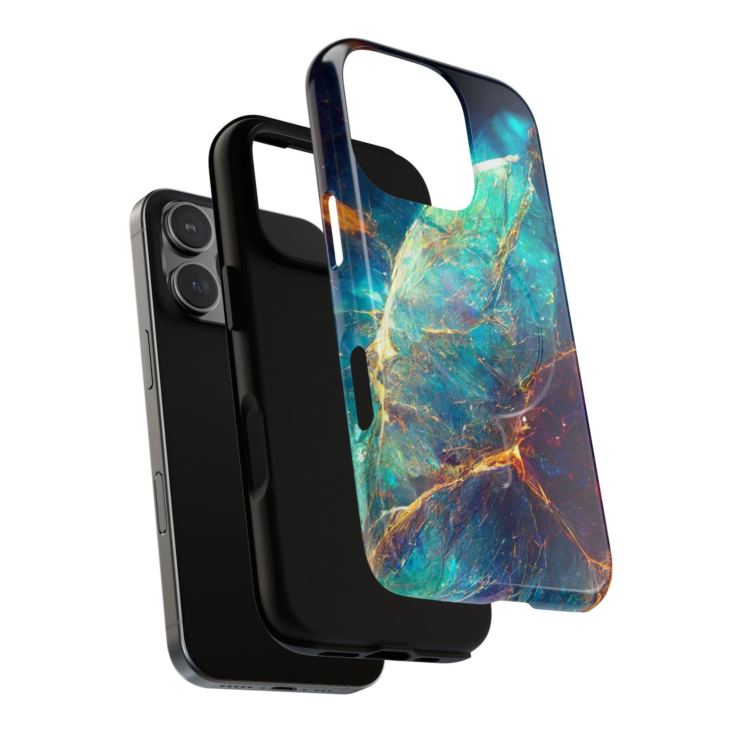 Tough Magnetic Phone Case - Vibrant Crystal Blue Design