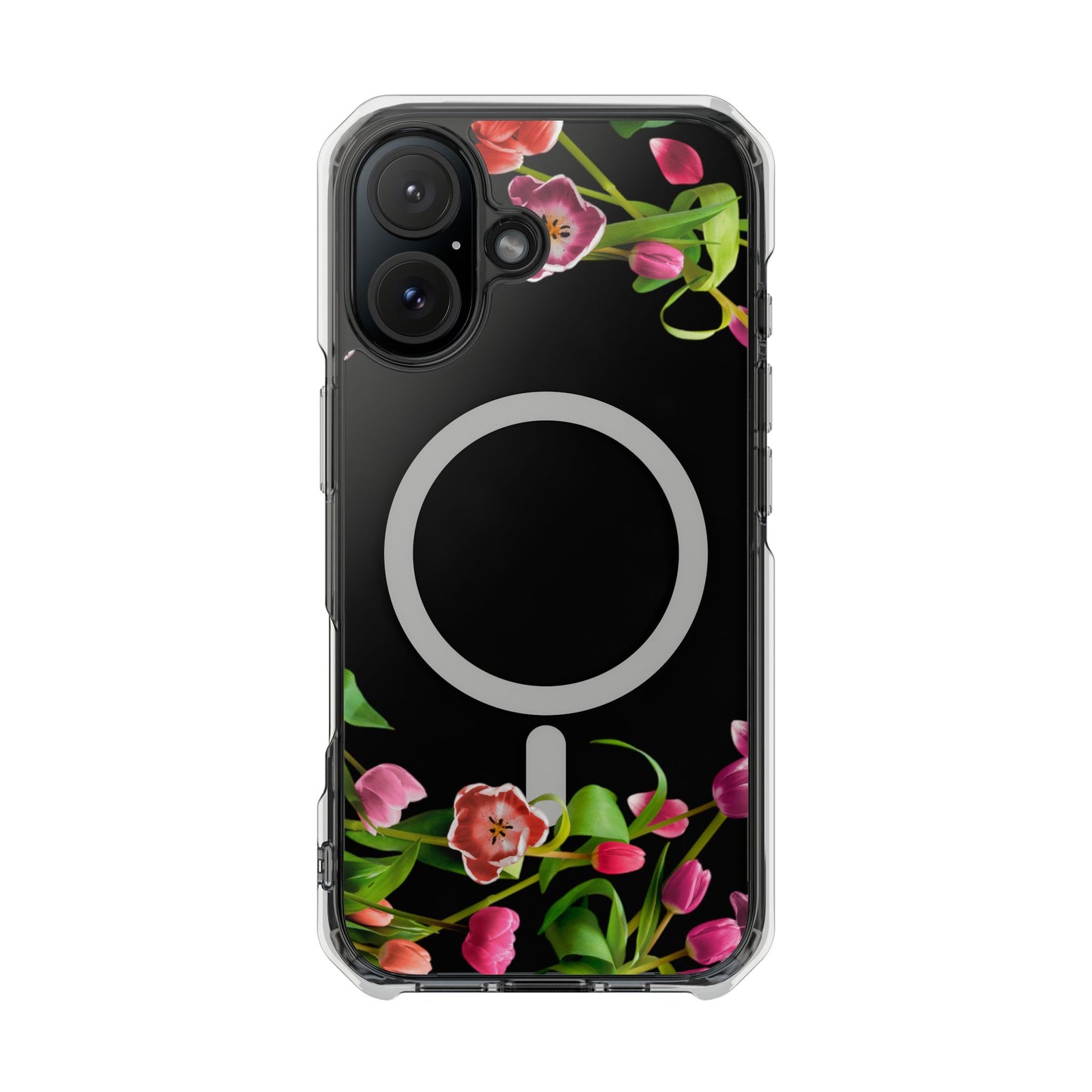 Magnetic Clear Impact Case - Tulips Elegant Protection for Your Phone