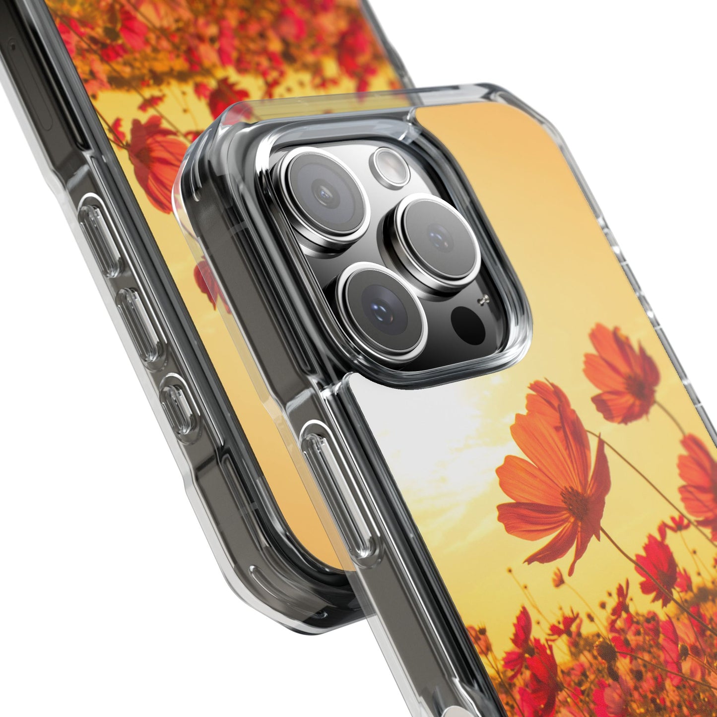 Magnetic Clear Impact Case - Summer Sunset Flowers