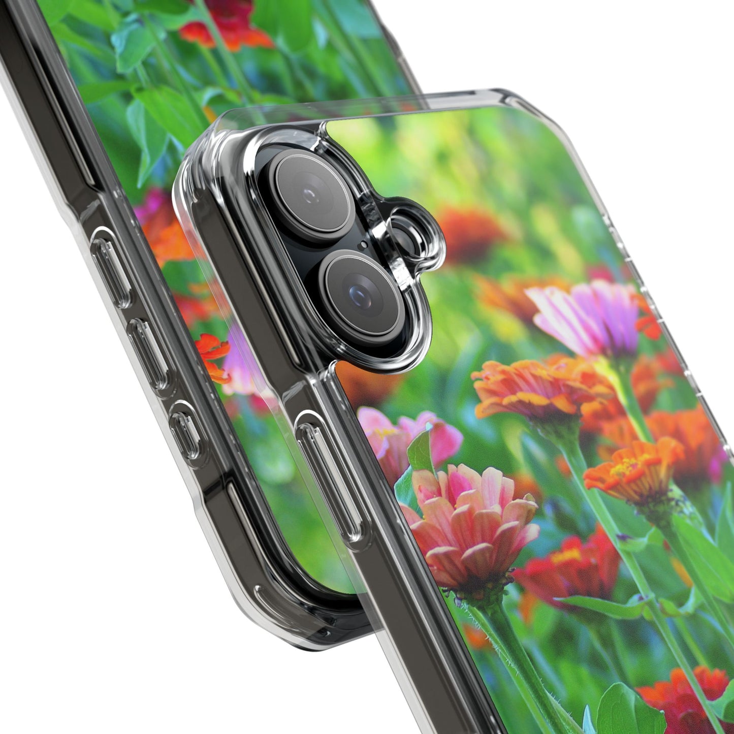 Magnetic Clear Impact Case - Vibrant Flowers and Summer Grass