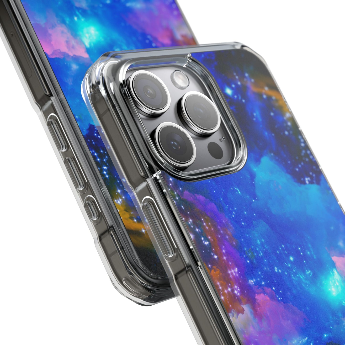 Magnetic Clear Impact Case- Galaxy Themed