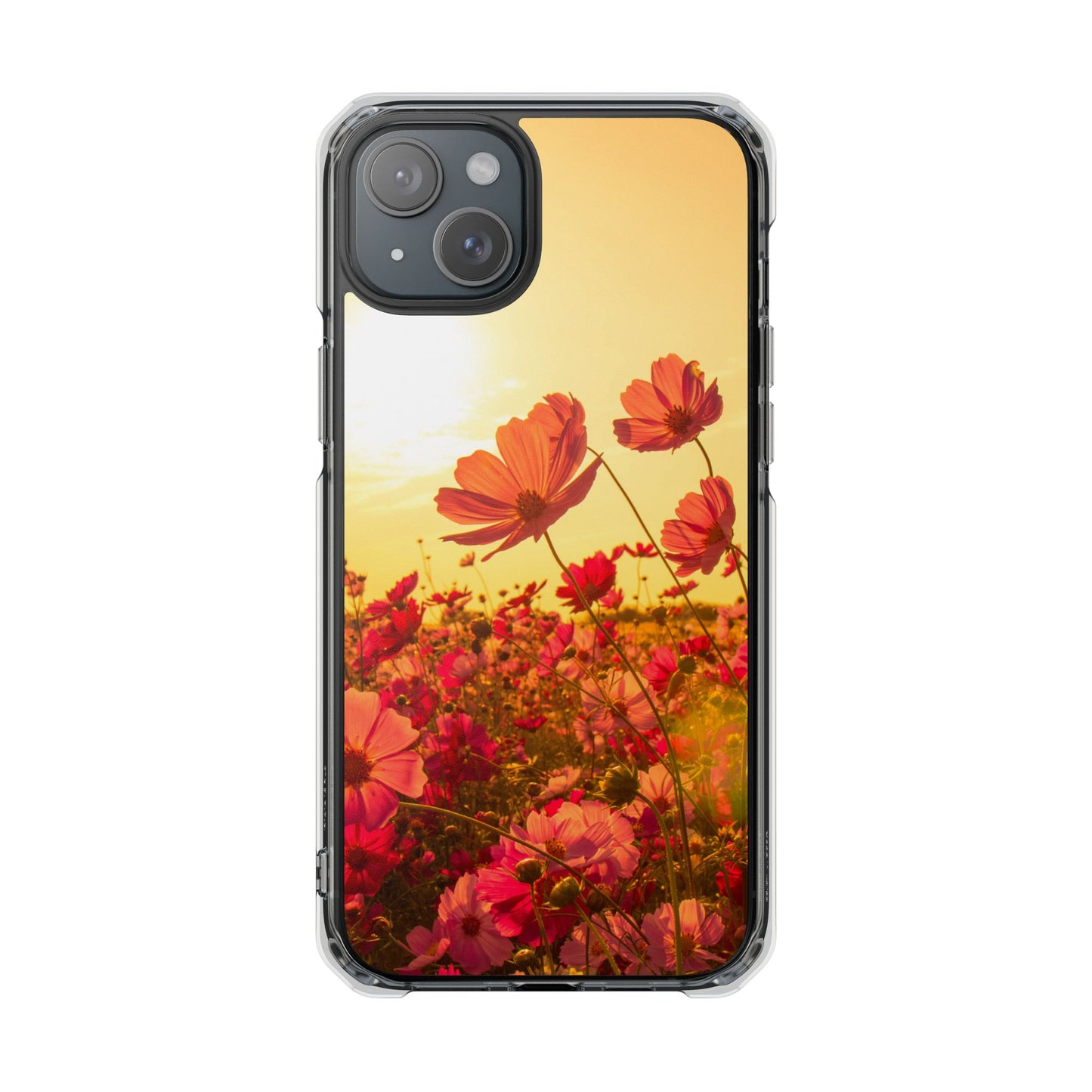 Magnetic Clear Impact Case - Summer Sunset Flowers