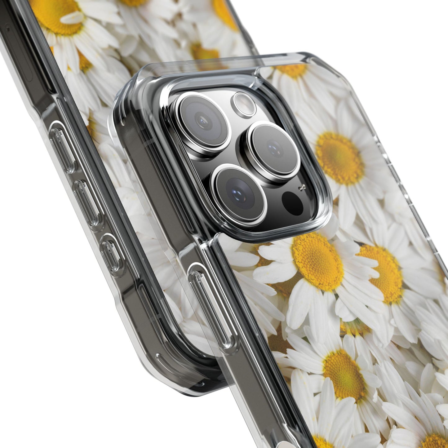 Magnetic Clear Impact Case- Daisy design