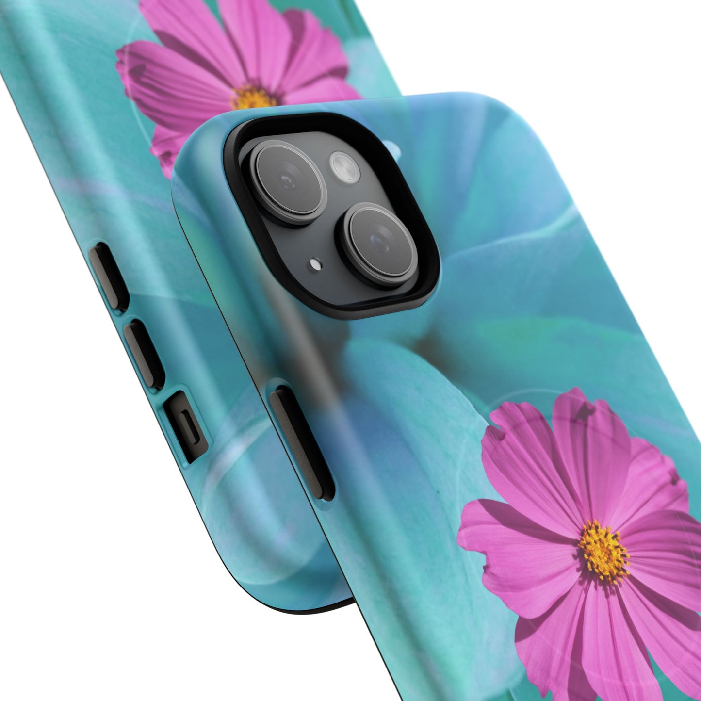 Tough Magnetic Phone Case - Vibrant Pink Flower Design