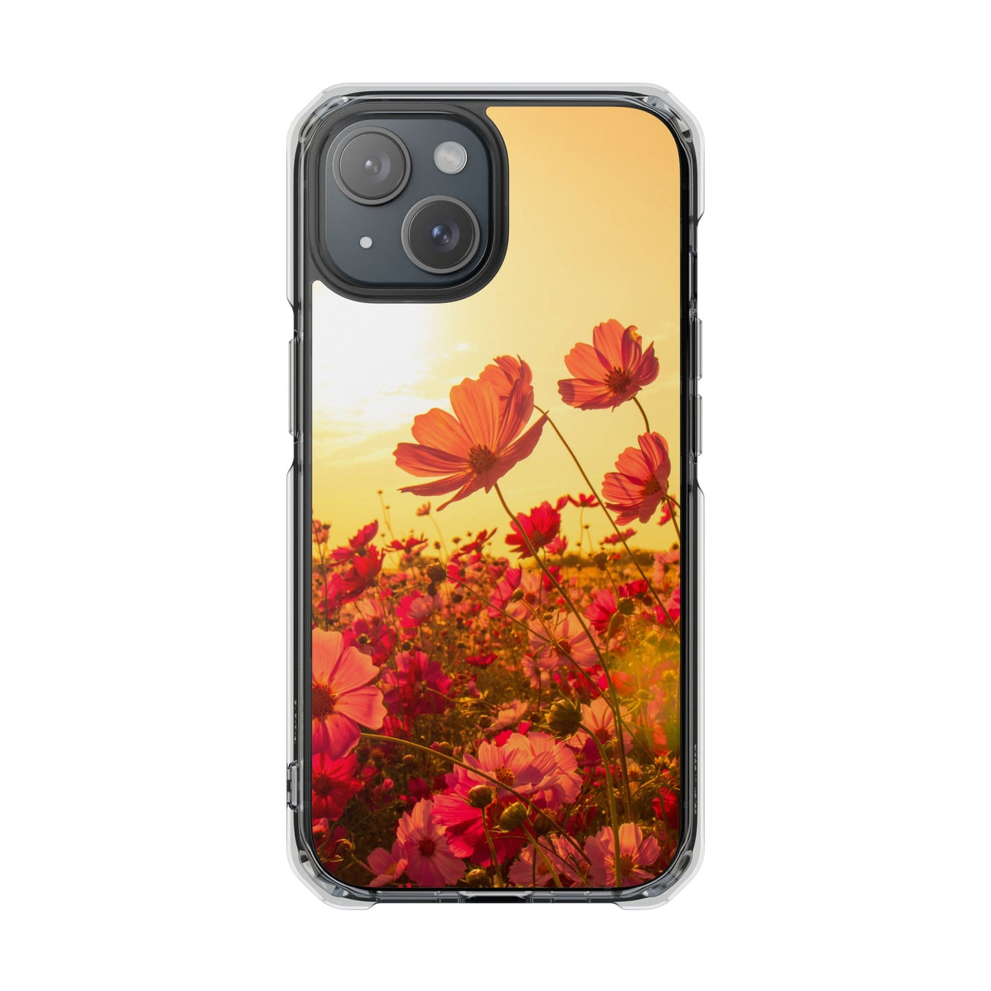 Magnetic Clear Impact Case - Summer Sunset Flowers