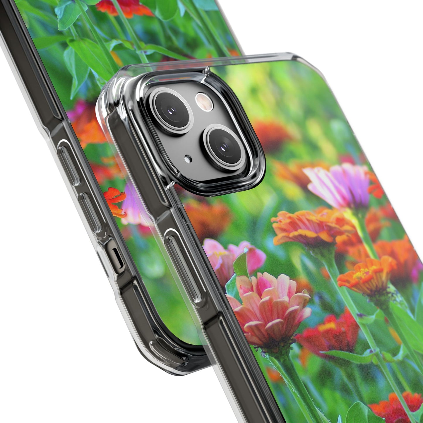 Magnetic Clear Impact Case - Vibrant Flowers and Summer Grass