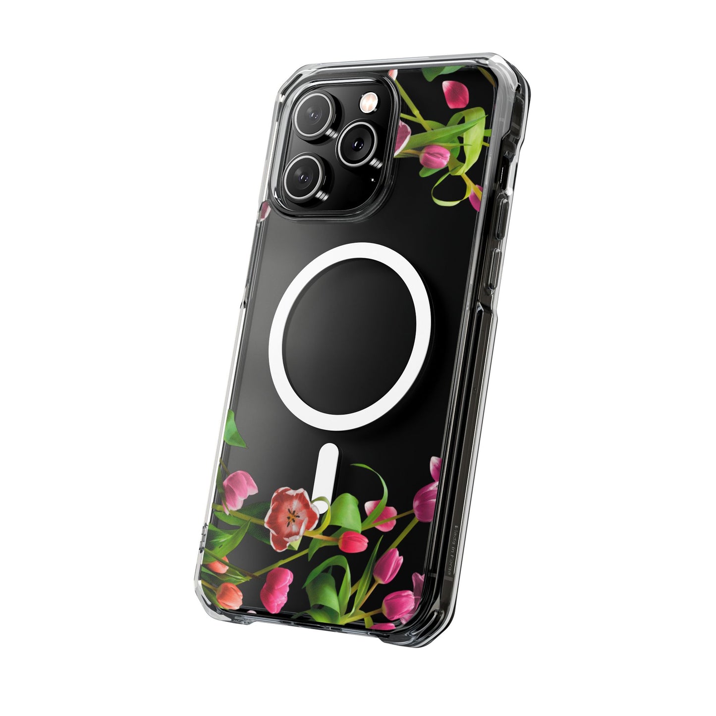 Magnetic Clear Impact Case - Tulips Elegant Protection for Your Phone