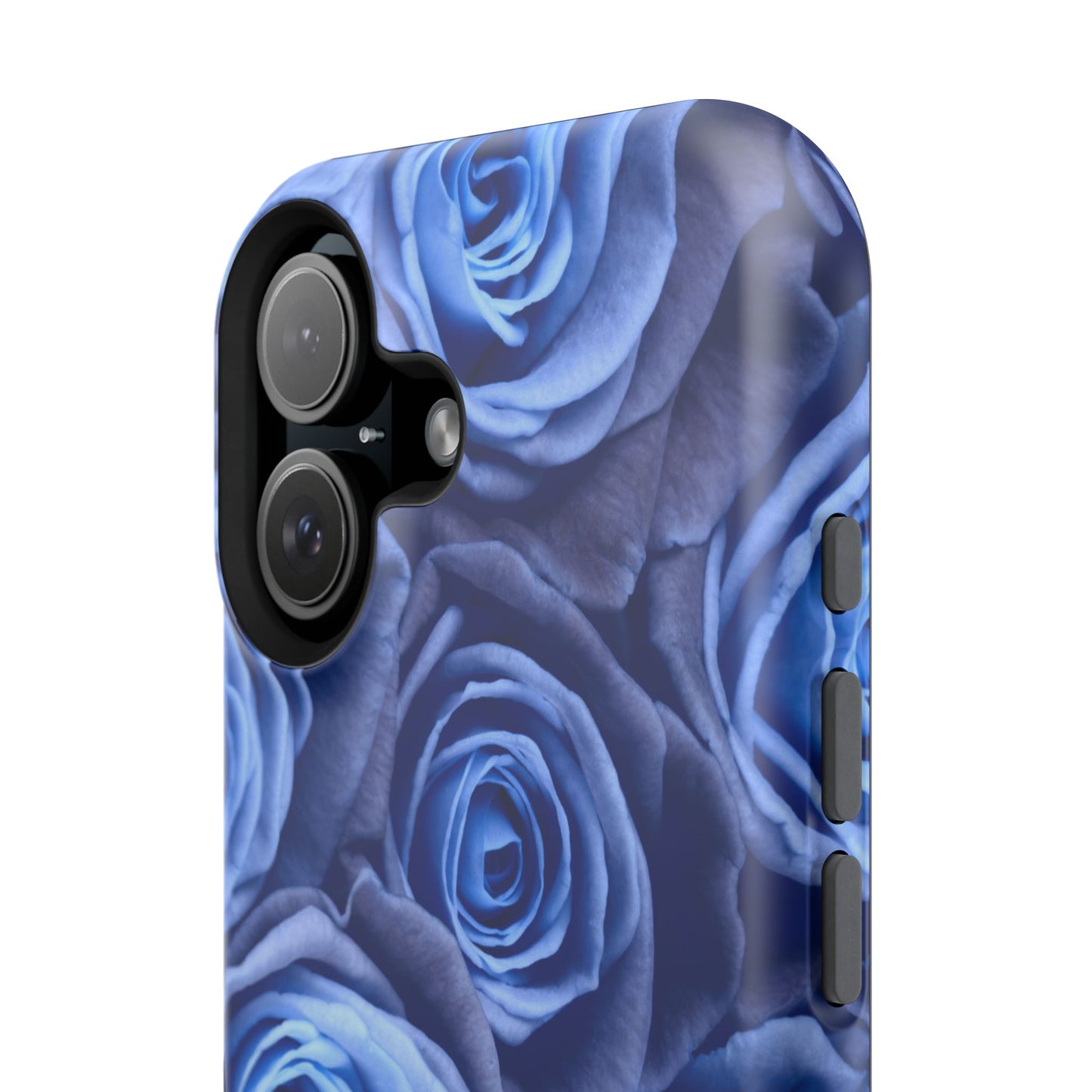 Impact-Resistant Phone Case - Blue Roses & Yellow Flower Design