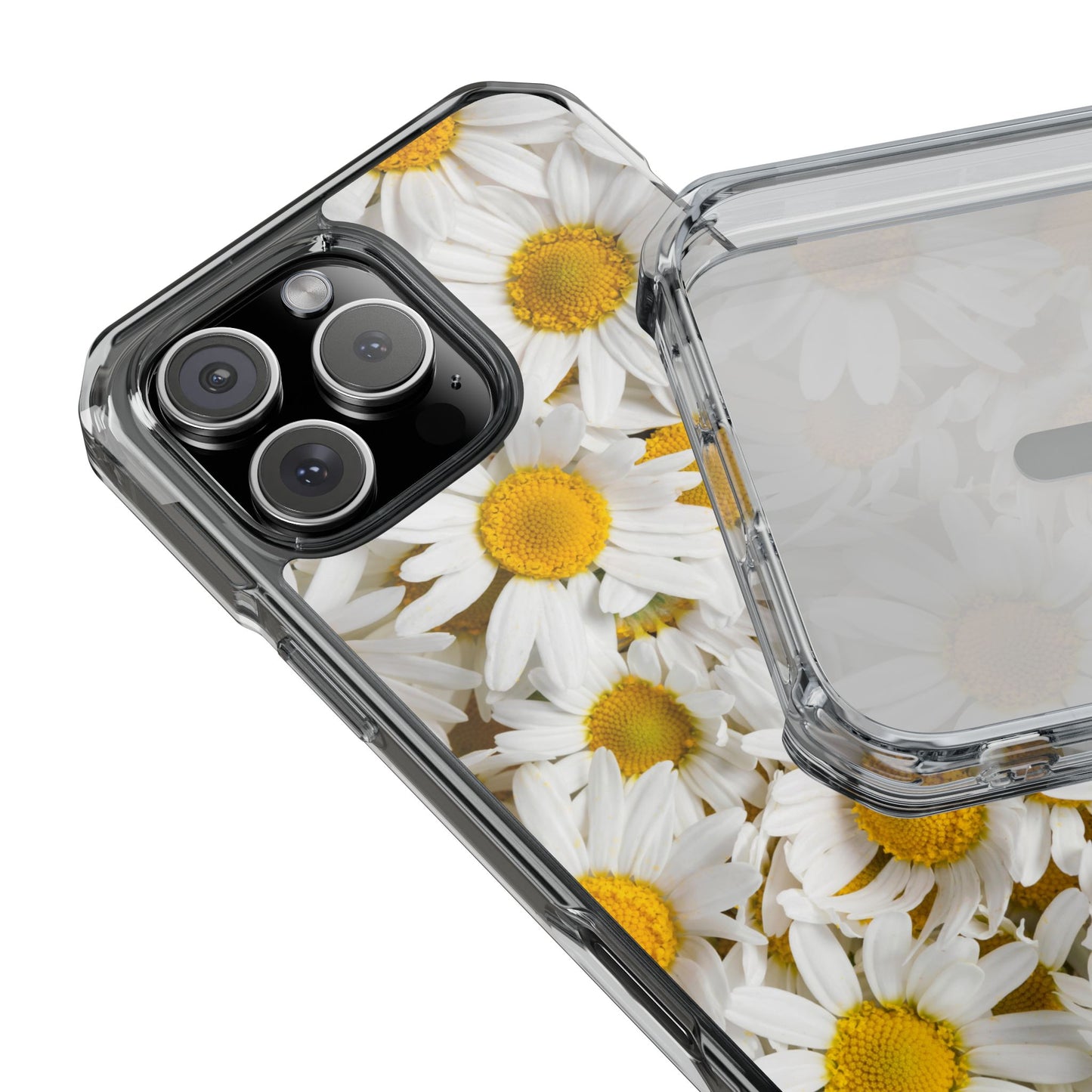 Magnetic Clear Impact Case- Daisy design