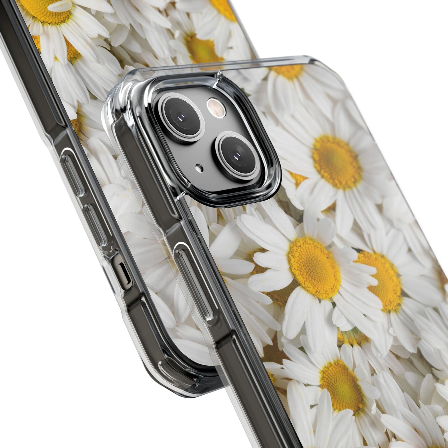 Magnetic Clear Impact Case- Daisy design