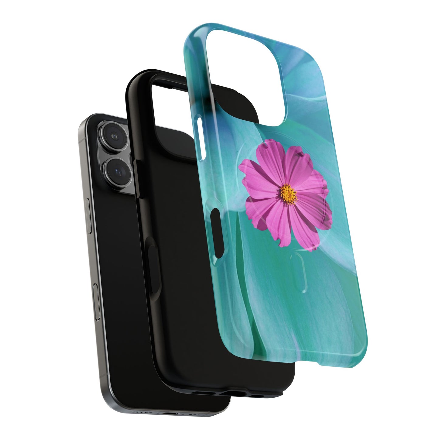 Tough Magnetic Phone Case - Vibrant Pink Flower Design